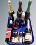 A tray of various alcohol Veuve De Vienne brut, Bols liqueur,