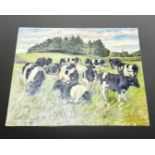 Niels Strom : Cattle grazing, oil on ca