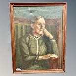 Continental school : Portrait of an elderly lady, oil on canvas, 53cm by 70cm.