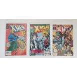 A collection of vintage and modern X-Men comics including X-Men Adventures, The Uncanny X-Men,