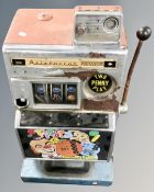 A mid-20th century Aristocrat Nevada two penny play one-armed bandit,