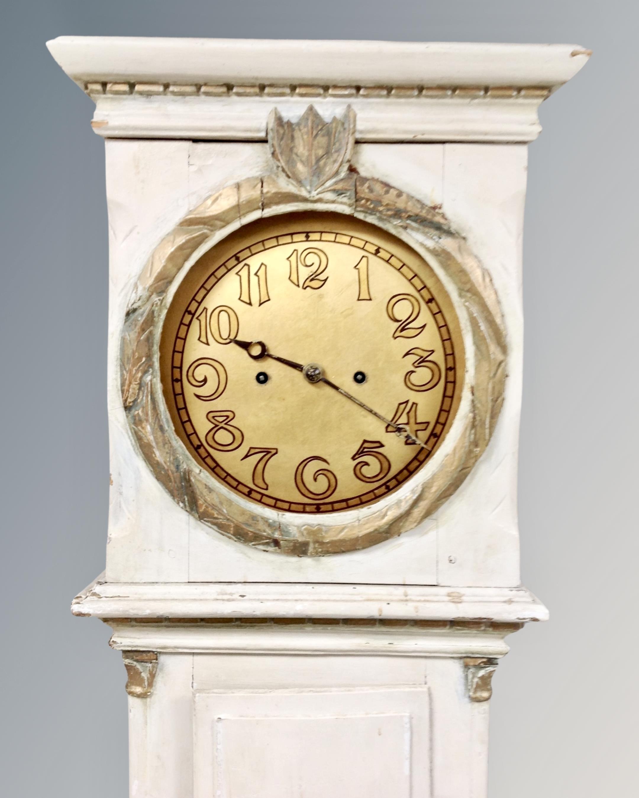 A Scandinavian painted longcase clock,