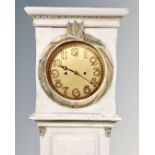 A Scandinavian painted longcase clock,