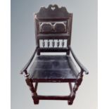 A 19th century painted continental armchair.