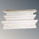 Three Victorian style fibreglass mantel pieces