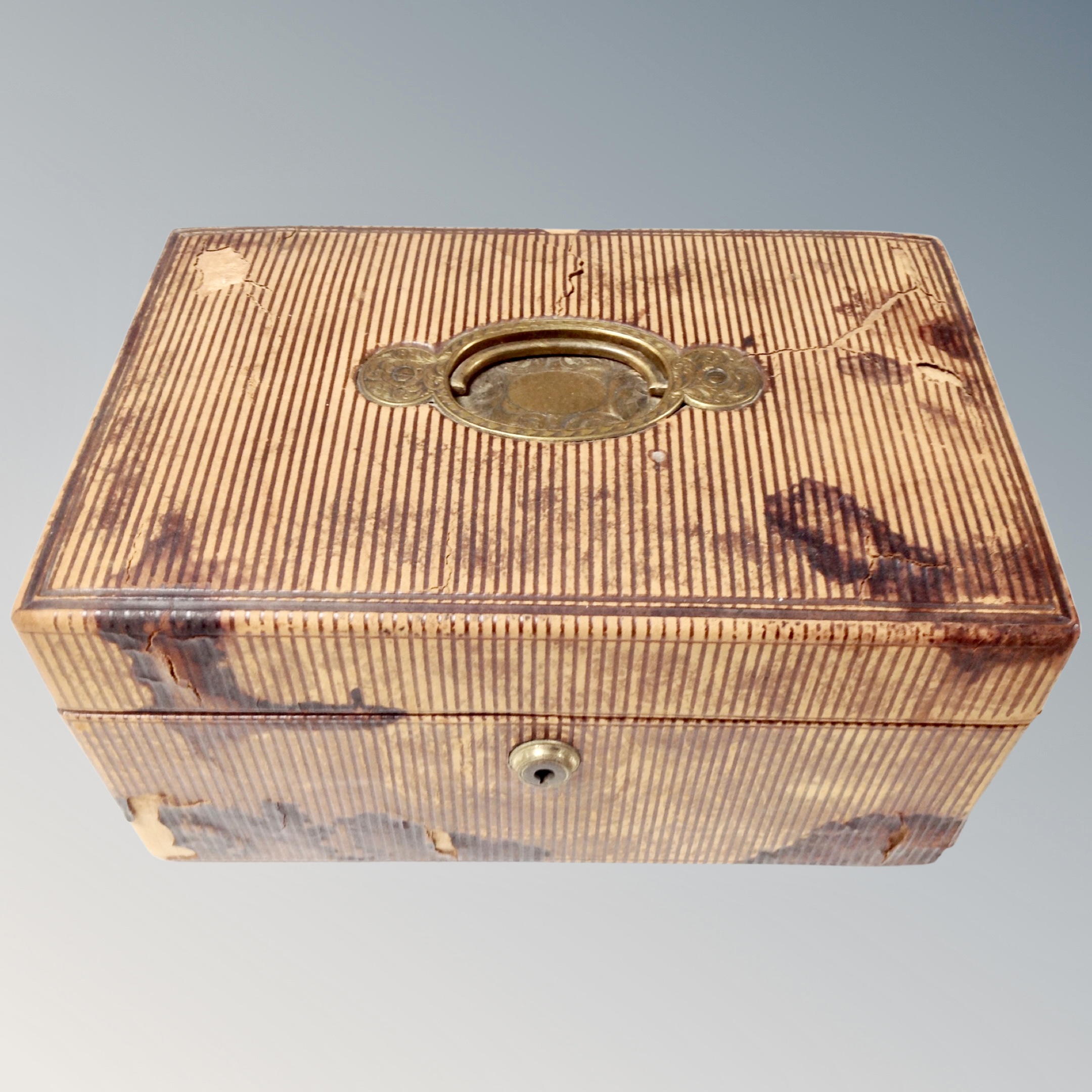 A Victorian leather jewellery box and contents together with a box of pearls and mourning jewellery. - Image 2 of 2