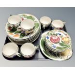 A collection of 28 pieces of Wade Capri floral patterned tea and dinnerware.