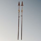 A near pair of re-enactment spears