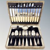 A 20th century canteen of plated and stainless steel cutlery.