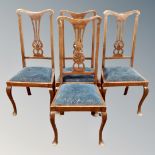 A set of four 19th century dining chairs