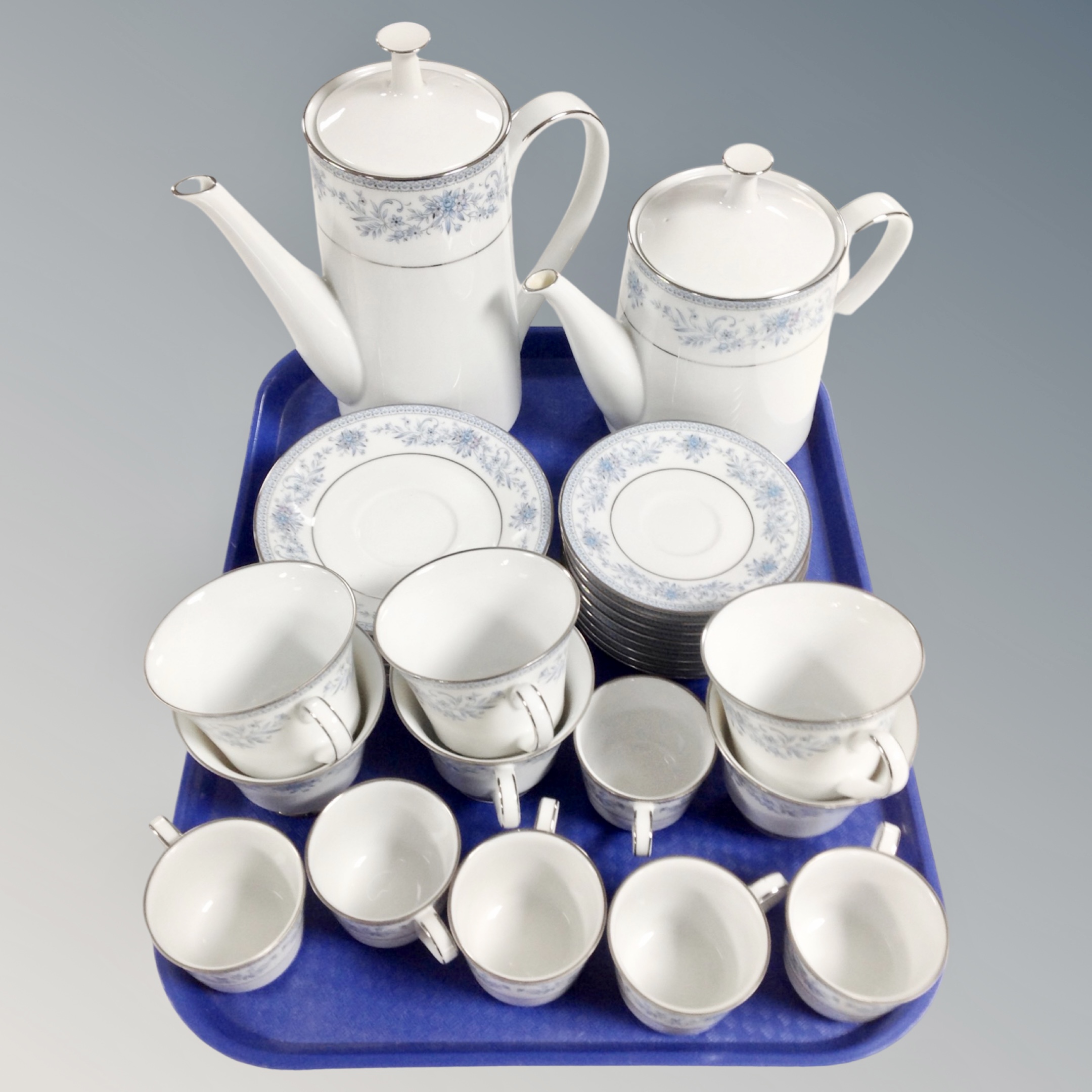 A 26 piece Noritake Blue Hill tea and coffee service.