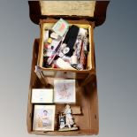 A box containing sewing box and contents,