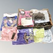 A box containing approximately 20 pieces of new and tagged lady's clothing including Jo Brown,