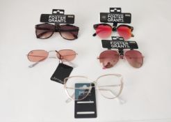 New tagged designer sunglasses by Foster Grants, Jeepers Peepers, and Papaya.