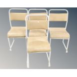 A set of four mid 20th century tubular metal chairs