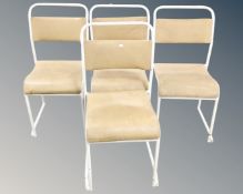 A set of four mid 20th century tubular metal chairs