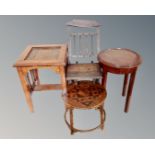 An occasional together with bamboo occasional table,