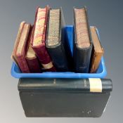A box of leather bound ledgers