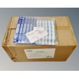 A box of 240 direct splash protection face shields, new.