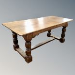 An oak 6' refectory dining table