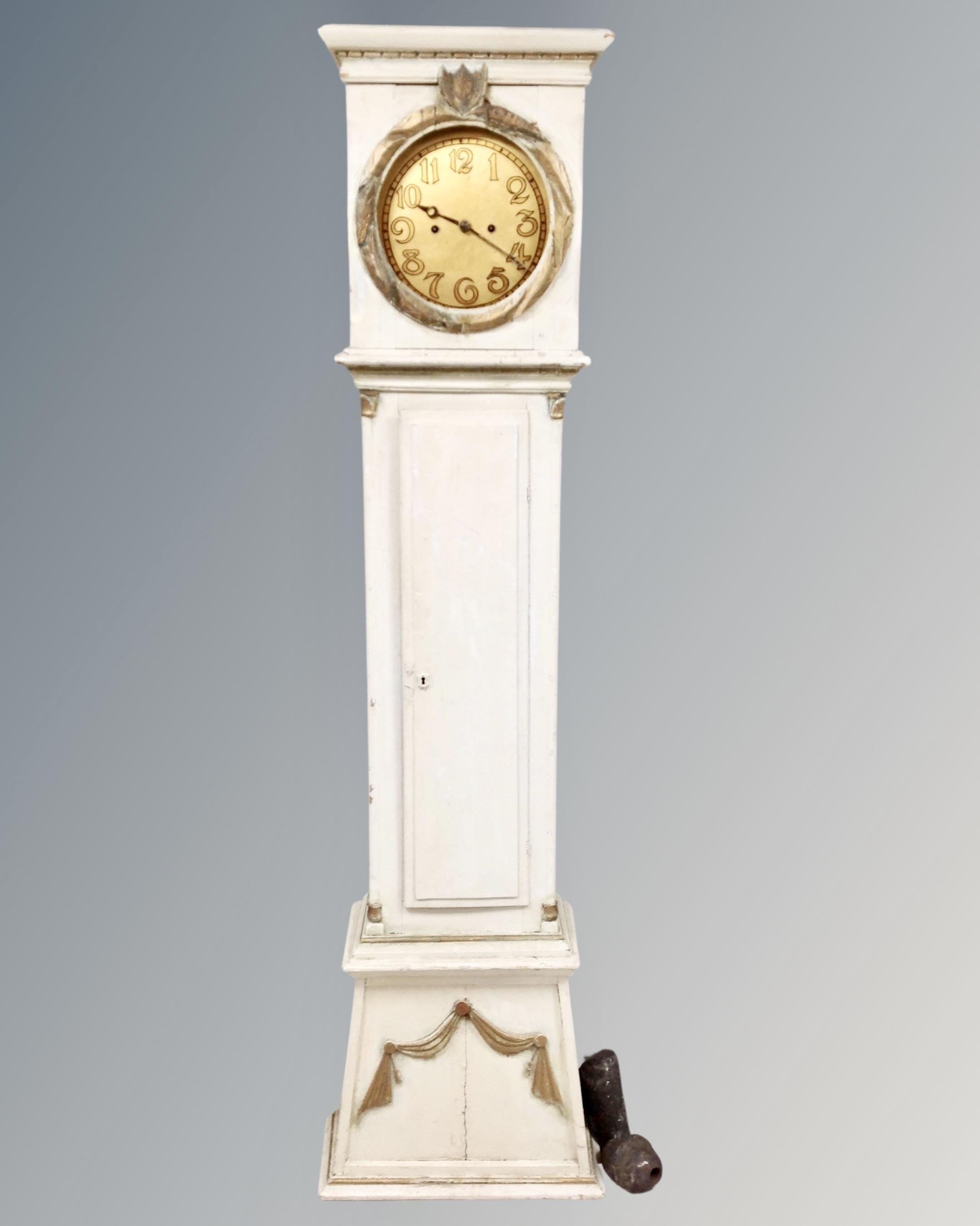A Scandinavian painted longcase clock, - Image 2 of 2