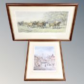 A Hayward Hardy signed horse racing print in frame and mount together with a further signed print