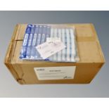 A box of 240 direct splash protection face shields, new.