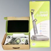 A Gtech Air Ram 22v cordless upright vacuum cleaner together with a further Gtech Air Ram hand held