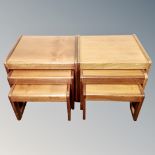 Two 20th century nests of teak tables