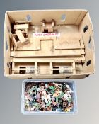 A box containing a quantity of mid-20th century Herald and Britains Swoppet plastic figures