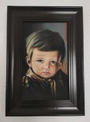Manner of Giovanni Bragolin (1911-1981) : Crying boy, oil on canvas, unsigned,
