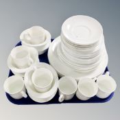 A tray of Wedgwood white coffee and dinnerware.