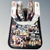 Four Lego Star Wars sets 9488 Elite Clone Trooper and Commander Droid Battle Pack,