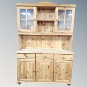 A pine kitchen dresser.