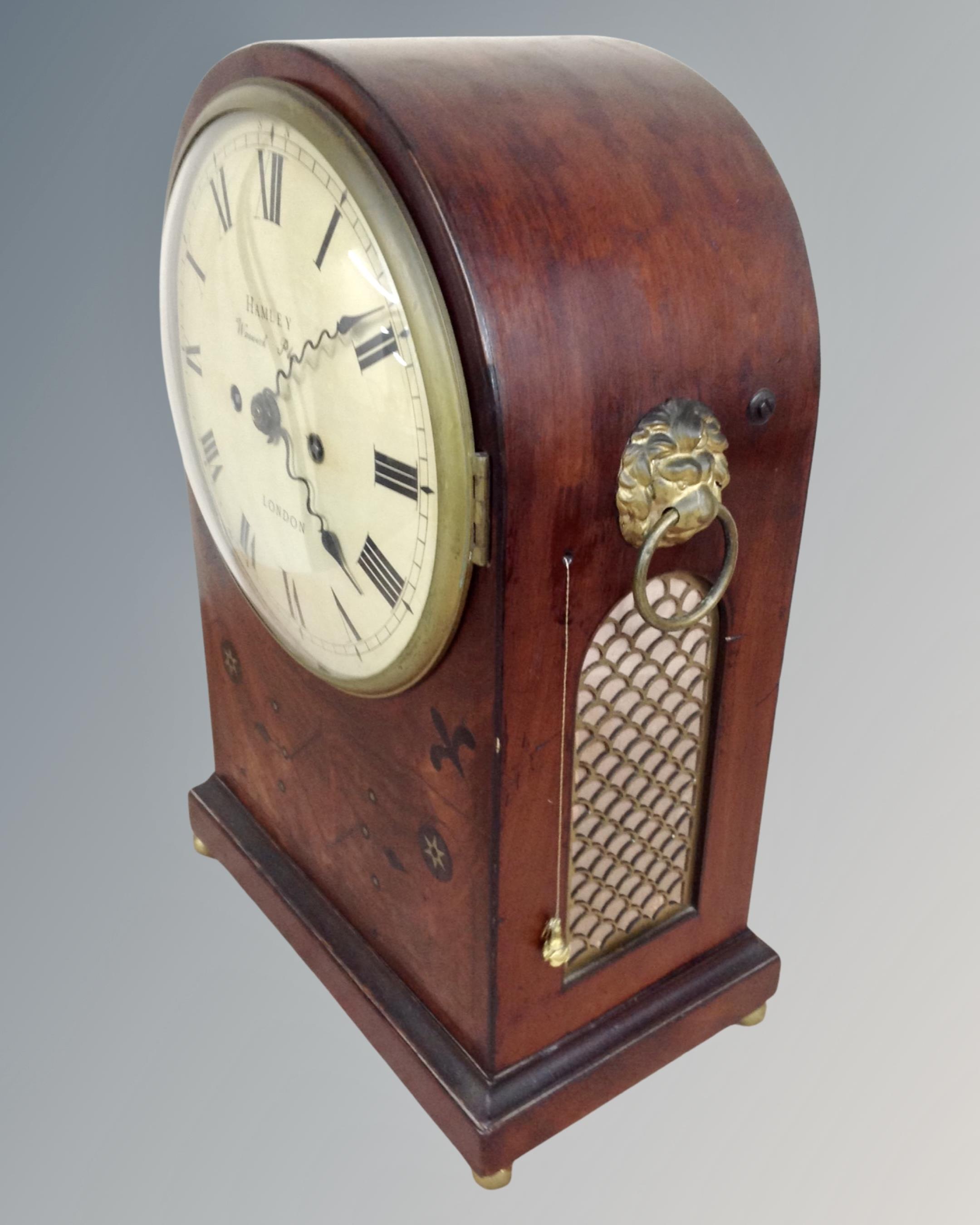 A George III mahogany domed-top repeating eight day bracket clock with chain-driven twin fusée - Image 2 of 2