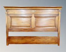 A hardwood 6' panelled bed head