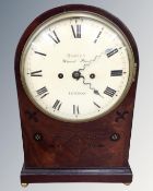 A George III mahogany domed-top repeating eight day bracket clock with chain-driven twin fusée
