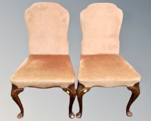 A pair of Art Deco occasional chairs on cabriole legs