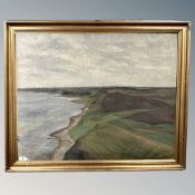 Otto Nielsen : View across a beach, oil on canvas, 87cm by 69cm.