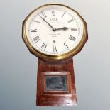 A reproduction mahogany and brass bound LNER Signal and Telegraph Department wall clock.