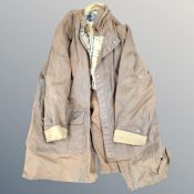 A Burberry brown wax jacket.