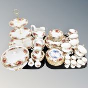A collection of Royal Albert Old Country Roses tea china including three-tier cake stand,