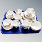 A tray containing a Windsor gilded floral bone china tea set.