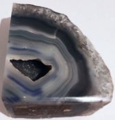 Grey and purple agate crystal, 600 grams, 4x3x1.5 inches.