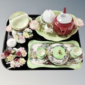 A tray containing a Maling dressing table set together with further ceramics,