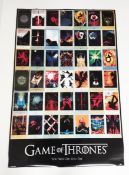 A Game of thrones Westeros map plus others and a City of Bones poster.