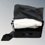 An EZ Bed inflatable Z bed in storage bag.