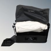 An EZ Bed inflatable Z bed in storage bag.