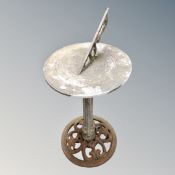 A cast metal garden sundial,