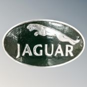 An aluminium wall plaque, Jaguar.